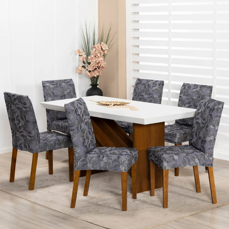 Capa Cadeira Estampada Mesa Jantar 6 Lugares Super Luxo