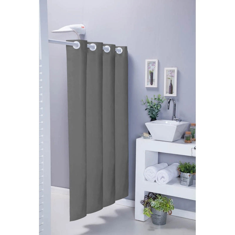 Cortina Box Banheiro 1.40m x 2.50m Antimofo 100% PVC Com Ganchos (Ilhós)