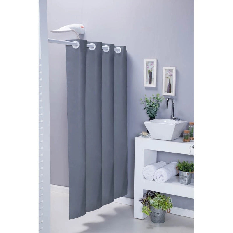 Cortina Box Banheiro 1.40m x 2.50m Antimofo 100% PVC Com Ganchos (Ilhós)