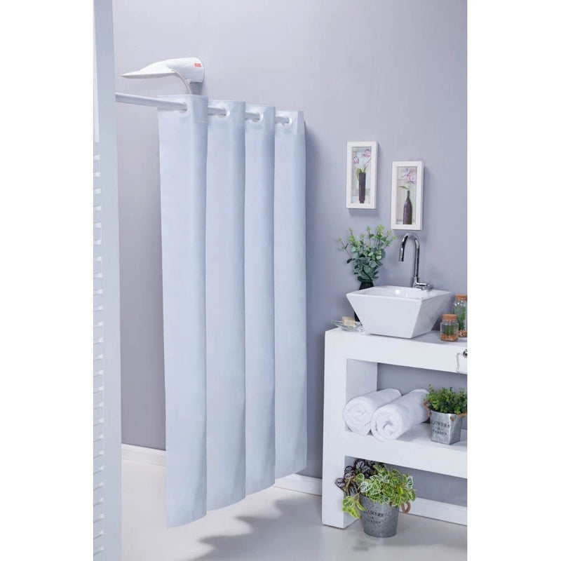 Cortina Box Banheiro 1.40m x 2.50m Antimofo 100% PVC Com Ganchos (Ilhós)