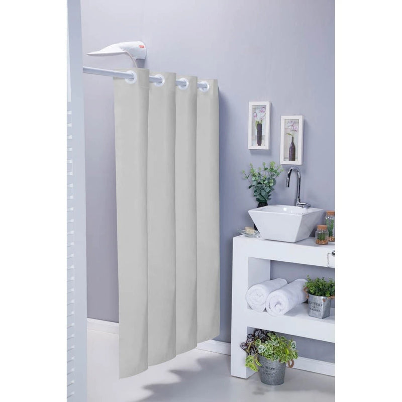 Cortina Box Banheiro 1.40m x 2.50m Antimofo 100% PVC Com Ganchos (Ilhós)